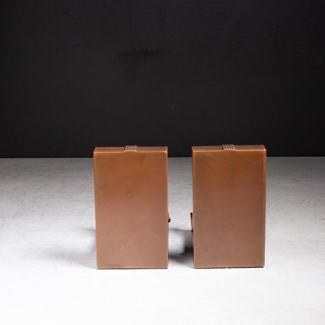 Metal Art Deco Jennings Brothers Anchor Bronze Bookends c.1920-1930 For Sale - Image 7 of 8
