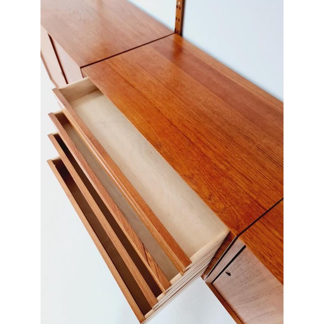 Large Mid-Century Danish Teak Wall Unit with 3 Cabinets by Poul Cadovius for Cado, Denmark, 1960s For Sale - Image 5 of 11