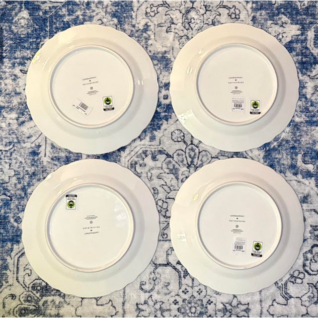 Blue and White Scalloped Plates - New With Tags, S/4 For Sale - Image 10 of 11