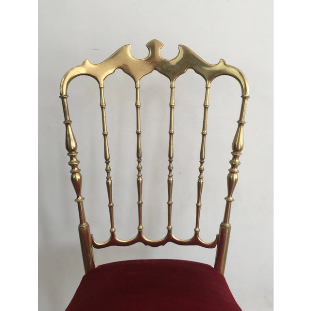 Brass and Red Velvet Chiavari Chair, circa 1940 For Sale - Image 12 of 13