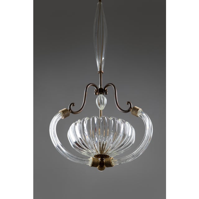 Art Deco Murano Glass Chandelier from Barovier and Toso, 1930s For Sale - Image 10 of 14