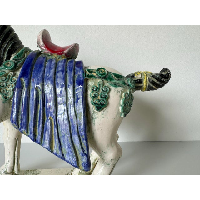 Vintage Asian Tang Dynasty Style Ceramic Horse Figurine/ Sold For Sale - Image 11 of 12
