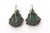 Silver Vintage Czech Rhinestone, Rhodium, Silver, Green Glass Dangle Pierced Earrings Pair Of For Sale - Image 8 of 10