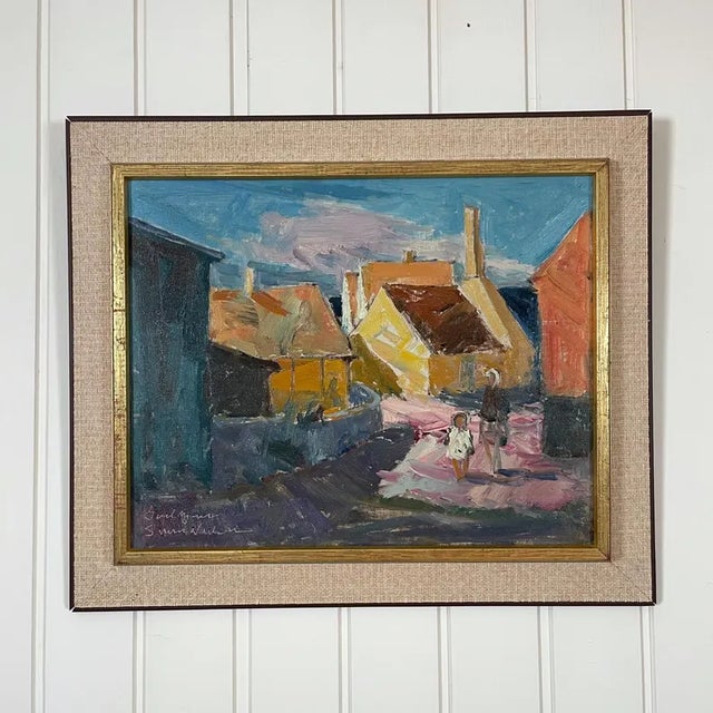 Mid 20th Century Danish Modernist Village Scene by Svend Nielsen For Sale - Image 9 of 17