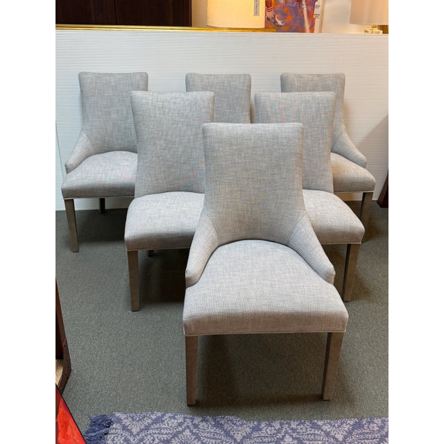 Design Plus Gallery presents a Set Six of Martine Dining Chairs from Restoration Hardware. The simple, elegant silhouette...