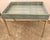 Stylish modern Turquoise faux Shagreen Studded Tray Table, chrome base and nailhead accents, showroom floor sample,...