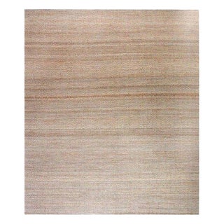 Modern Chevron Pattern in Gold and Gray Flat-Weave Rug by Doris Leslie Blau For Sale
