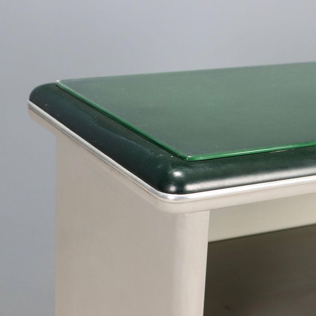 Vintage Bookcase in Enamelled Metal and Glass, 1960s For Sale - Image 4 of 10
