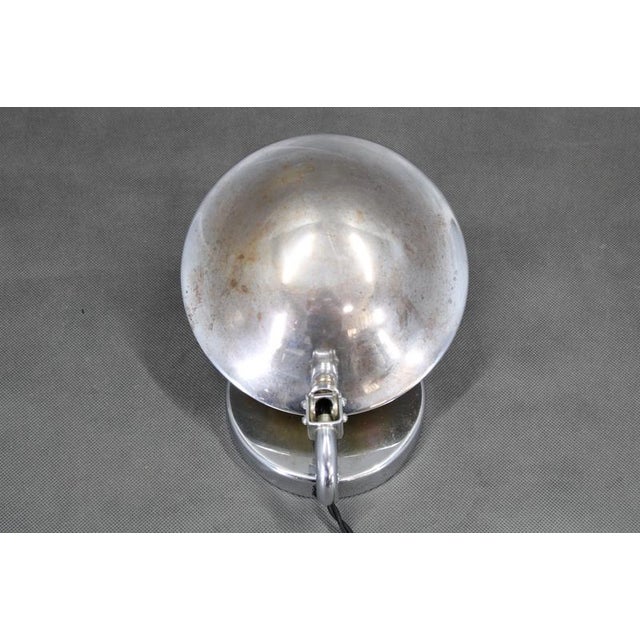 Bauhaus Adjustable Nickel Table Lamp, Czechoslovakia, 1930s For Sale - Image 4 of 14