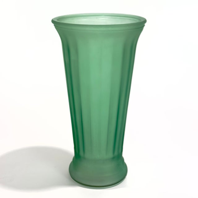 Mid-Century Modern Leafy Green Mixed Conical Vase Curation - Group of 5 For Sale - Image 3 of 13
