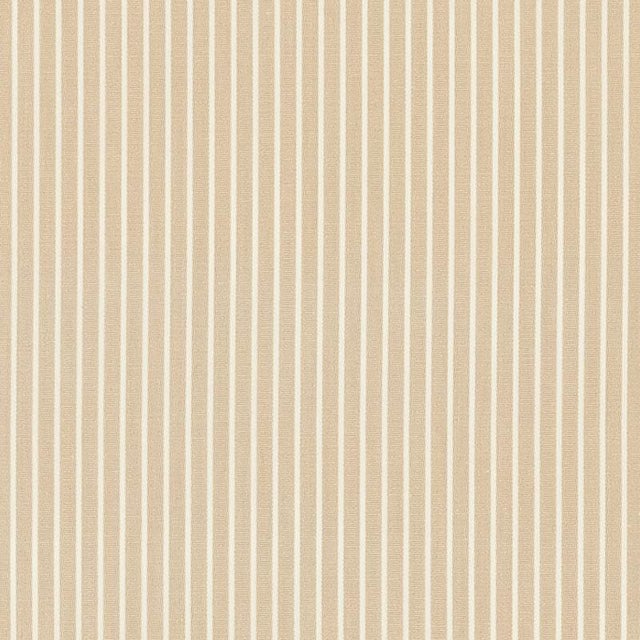 Schumacher Edie Stripe Fabric in Sand For Sale