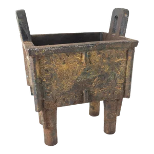 20th Century James Mont Style Chinese Chinoiserie Cast Iron Ding