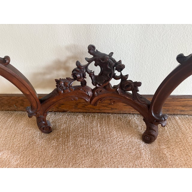 Late 19th Century Italian Hand Carved Walnut Wall Console With Marble Top For Sale - Image 10 of 15