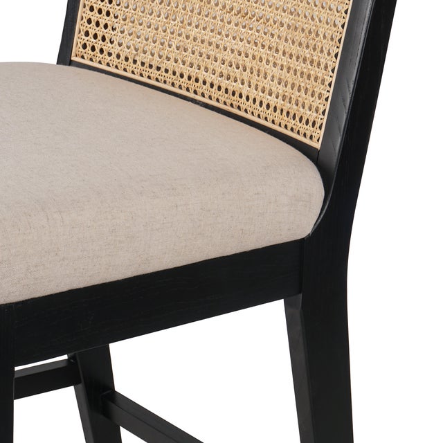 Four Hands Antonia Armless Dining Bar Stool, Flax For Sale In Austin - Image 6 of 9