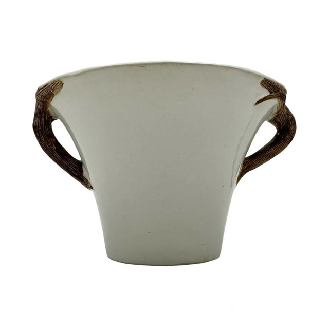 Vintage Napco Dogwood Tree Branch Whimsical Fairy Handled White Planter For Sale In Houston - Image 6 of 9