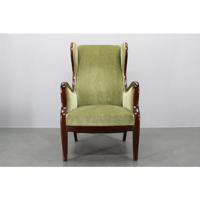 Mid-Century Danish Wingback Armchair from Frits Henningsen, 1950s For Sale - Image 4 of 17