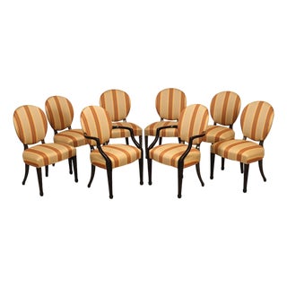 Baker Furniture Set Of Eight Oval Back Dining Chairs For Sale