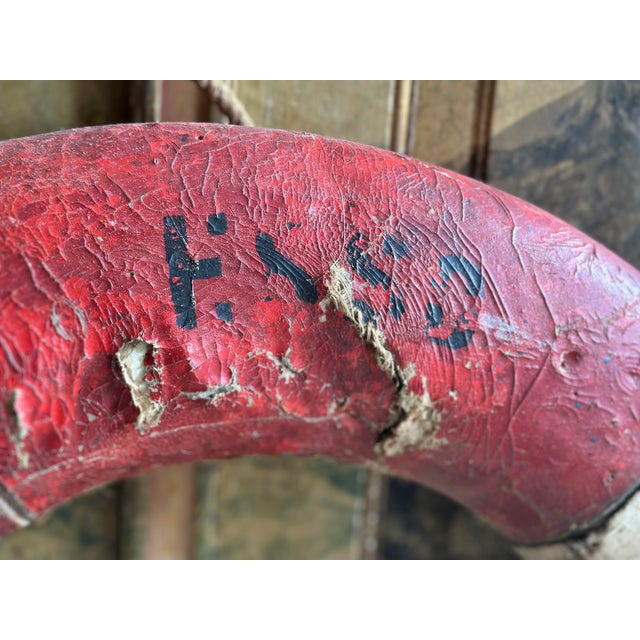 Antique German Lifebuoy with Strong Patina For Sale - Image 13 of 15
