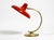Mid-Century Modern Large Mid-Century Modern Brass Table Lamp with Red Metal Shade, 1950s For Sale - Image 3 of 18