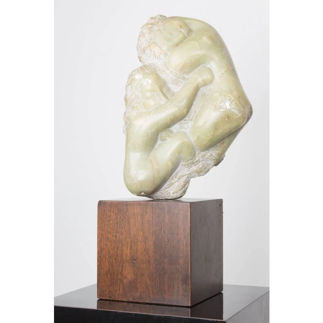 Fine example of the rough and polished sculpting work of Bernard Simon, featuring two figures joined in an embrace,...