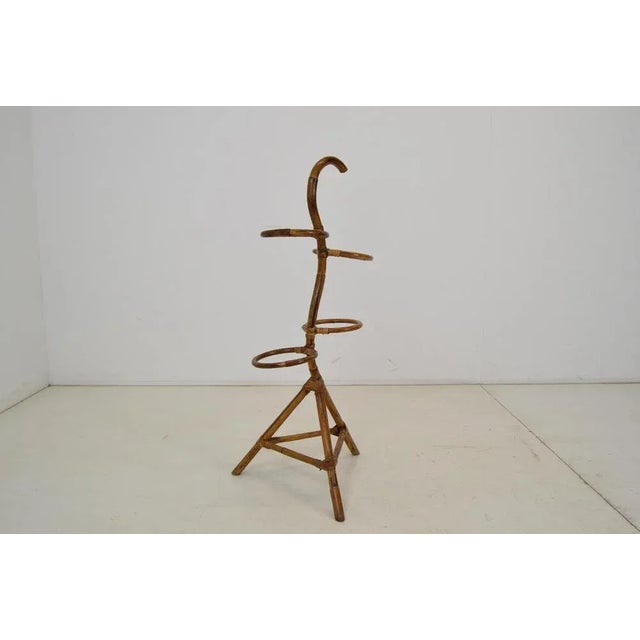 Brown Mid-Century Rattan and Bamboo Flower Stand, 1950s For Sale - Image 8 of 12