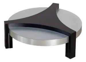 Black and Aluminum Low Table, 1970s
