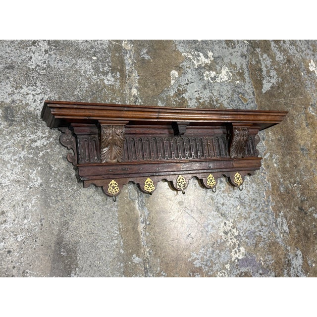 Early 20th Century Italian Walnut Carved Hanging Coat Rack, Antique For Sale - Image 5 of 12