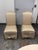 Traditional Ethan Allen Striped Upholstered Skirted Dining Chairs, Pair For Sale - Image 3 of 12