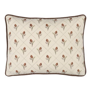 Schumacher Holden Hand Print 16" Lumbar Pillow In Cream For Sale