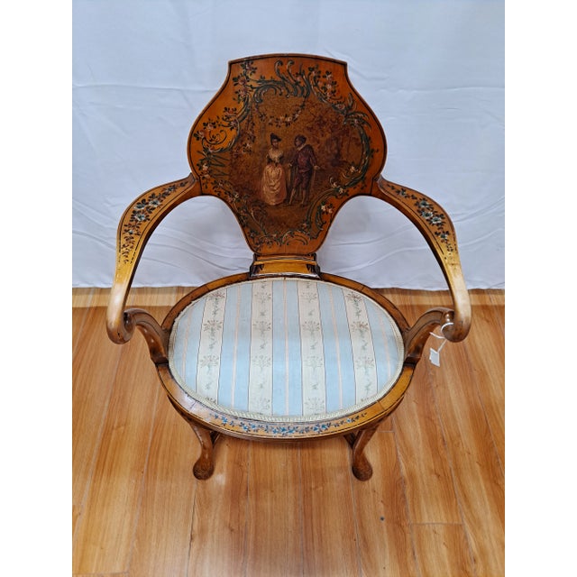 Verni Martin Style Hand Painted Armchair For Sale In San Francisco - Image 6 of 11