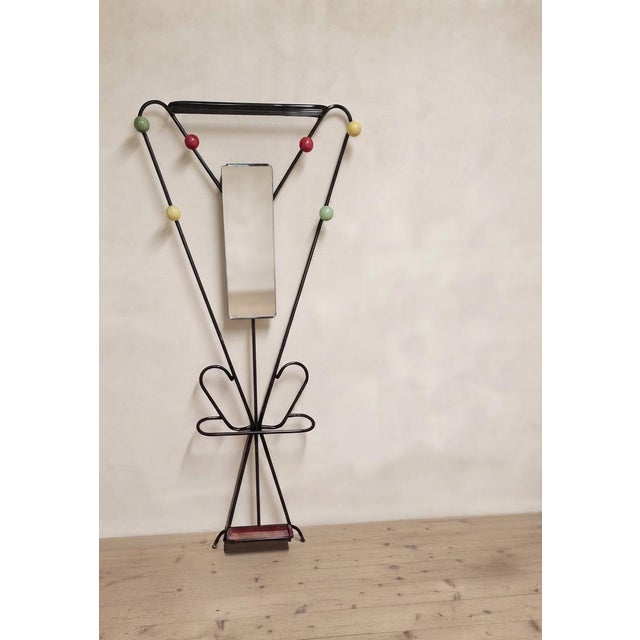 Vintage Coat Rack in Black Metal by Roger Feraud, 1970s For Sale - Image 3 of 8