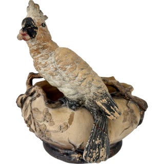 Art Nouveau Terracotta Cockatoo-Bowl by Johann Maresch/Austria Early 20th Century For Sale