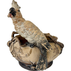 Art Nouveau Terracotta Cockatoo-Bowl by Johann Maresch/Austria Early 20th Century