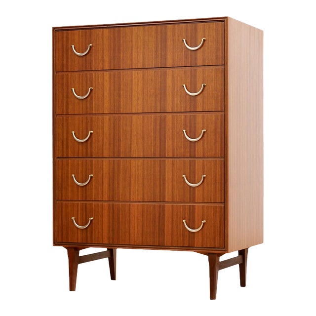 1960s Mid Century Six Drawer Tallboy Dresser by Meredew of Letchworth For Sale