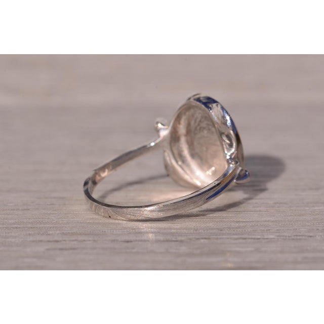 The Spef: Vintage Italian Made White Gold Signet Ring For Sale In Philadelphia - Image 6 of 10