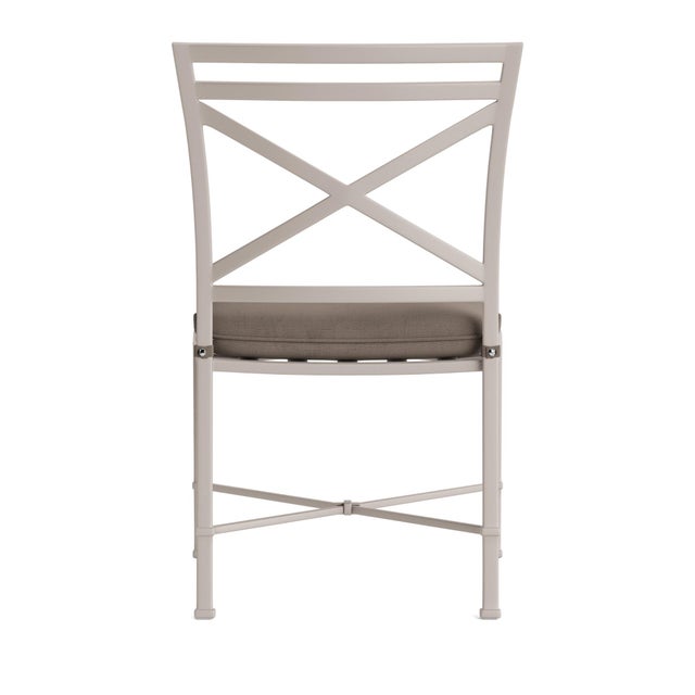 Brown Jordan Brown Jordan Venetian Side Chair, Dove frame with Fusion Taupe fabric For Sale - Image 4 of 11