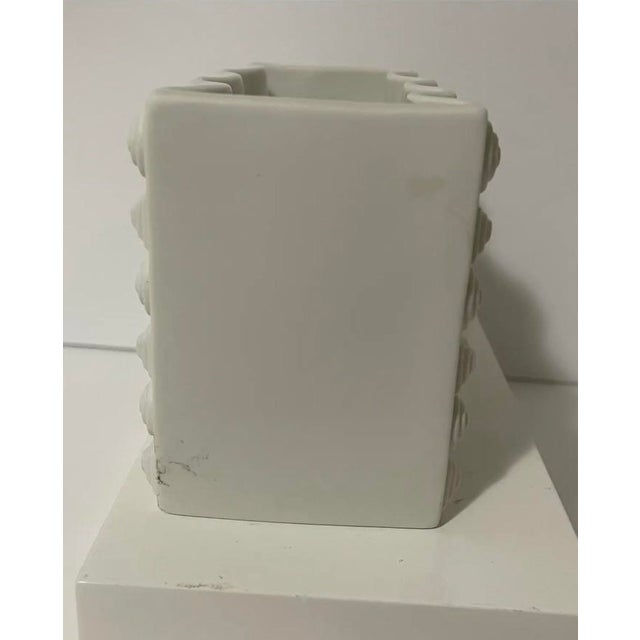 White Vintage Heinrich Selb Bavaria White Modernist Porcelain Vase #1991 For Sale - Image 8 of 12