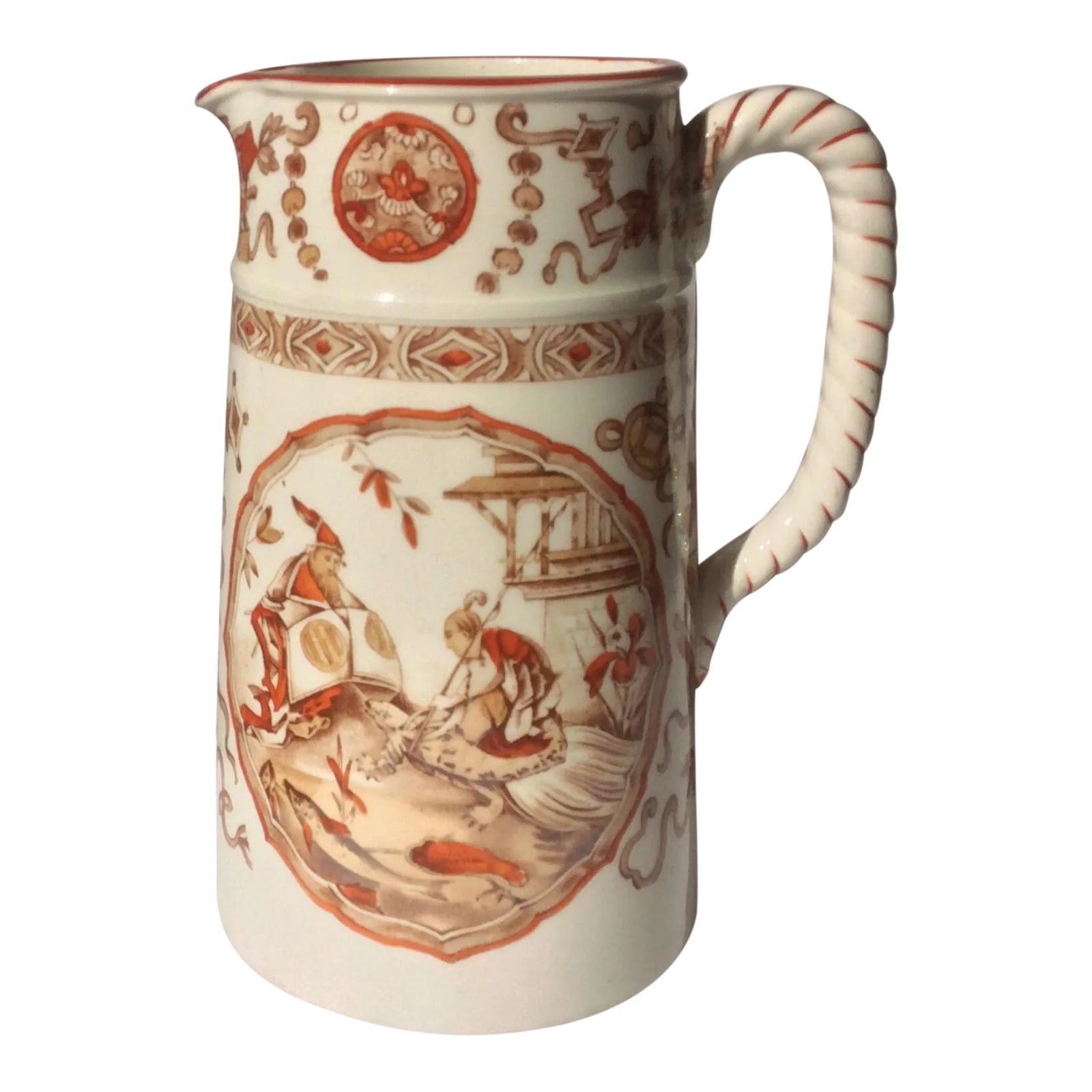 Antique Yeddo Pattern English Pitcher | Chairish
