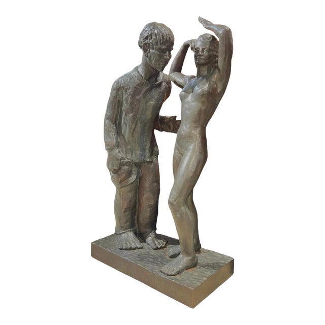 Large Bronze Figurative Sculpture by Firmin Vandewoude (1907-1994) For Sale