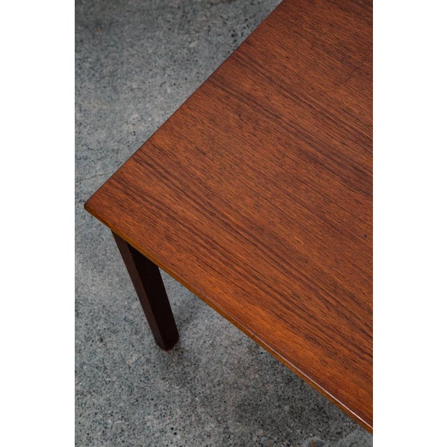 Mid Century Danish Modern Coffee Table Side Square Teak Denmark Coffee Vintage M For Sale - Image 9 of 12