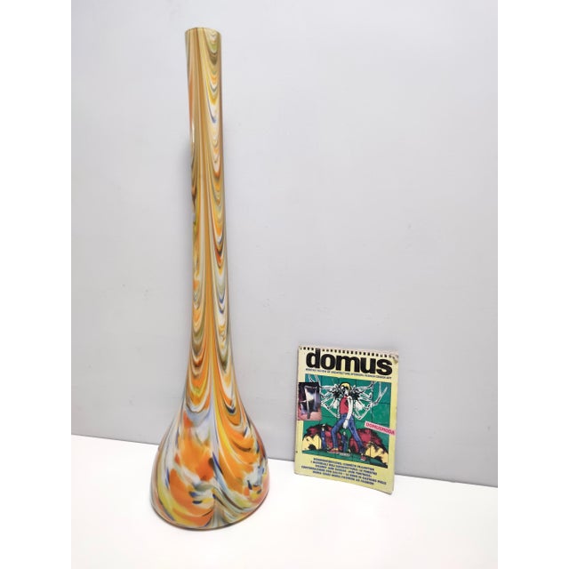 Orange Large Orange Fenicio Glass Vase attributed to Fratelli Toso, 1960s For Sale - Image 8 of 14