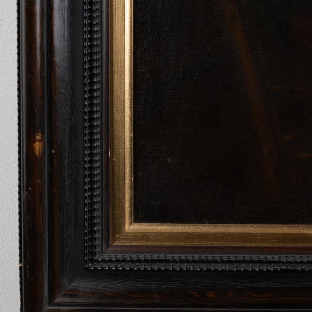 Early 19th Century Oil on Canvas Painting of Young Woman With Bird For Sale - Image 11 of 15