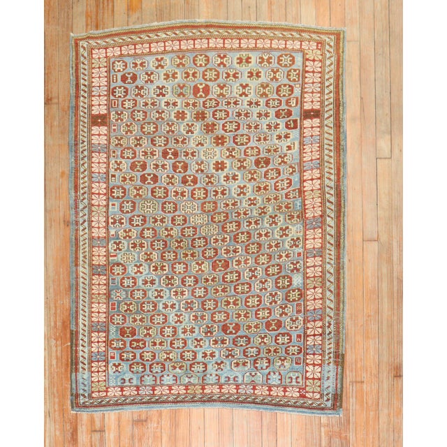 A Caucasian Kuba rug from the late 19th century. Measures: 3'8'' x 4'10''. Antique Caucasian rugs from the Shirvan...