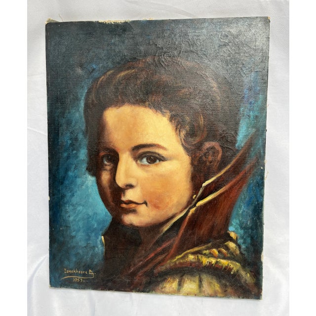 Vintage Dutch Signed and Dated Portrait Painting For Sale - Image 9 of 10