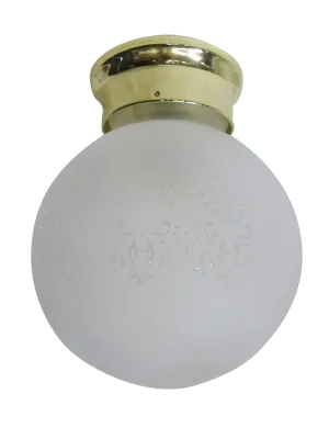 Satin Floral Glass Sphere Ceiling Glass Globe Pendant