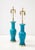 Cerulean Blue crackle Glazed Ceramic Lamps - a Pair For Sale In New York - Image 6 of 11