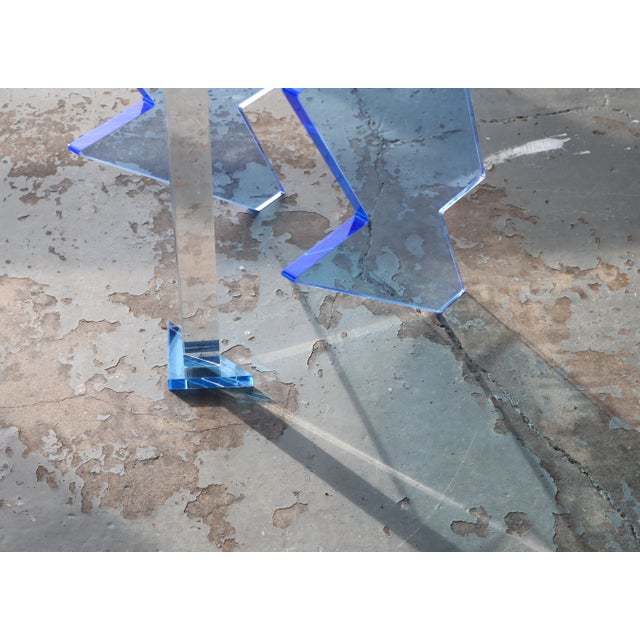 2020s Bolt Side Table in Blue Acrylic by Benjamin Vintage and Design For Sale - Image 5 of 9