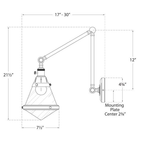 Modern Thomas O'Brien for Visual Comfort Signature Gale Library Wall Light in Polished Nickel with White Glass For Sale - Image 3 of 3