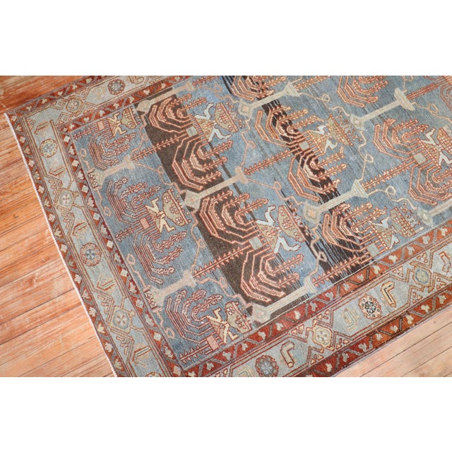 1920s Zabihi Collection Cypress Persian Malayer Accent Rug For Sale - Image 5 of 8