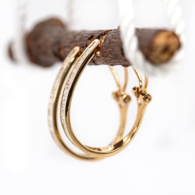 1ct Lab Created Diamond Earrings in 14k Solid Yellow Gold | Clip-on Closure For Sale - Image 4 of 6